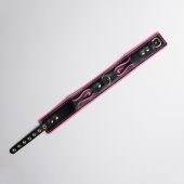 Черно-розовый ошейник с золотистой фурнитурой - Crazy Handmade - купить с доставкой в Коврове