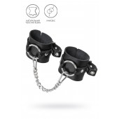 Черные наручники из толстой натуральной кожи с люверсами - Pecado - купить с доставкой в Коврове