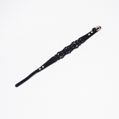 Черный ажурный чокер с золотистой фурнитурой - Crazy Handmade - купить с доставкой в Коврове