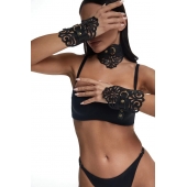 Фигурный набор для БДСМ-игр с узорами и золотистой фурнитурой - Crazy Handmade - купить с доставкой в Коврове