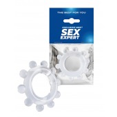 Прозрачное эрекционное кольцо со стимулирующими шариками - Sex Expert - в Коврове купить с доставкой