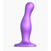 Фиолетовая насадка Strap-On-Me Dildo Plug Curvy size M - Strap-on-me - купить с доставкой в Коврове