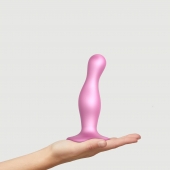 Розовая насадка Strap-On-Me Dildo Plug Curvy size M - Strap-on-me - купить с доставкой в Коврове