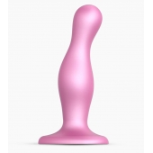 Розовая насадка Strap-On-Me Dildo Plug Curvy size M - Strap-on-me - купить с доставкой в Коврове