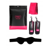 Черно-розовый эротический набор: маска, наручники и повязка - Erokay - купить с доставкой в Коврове