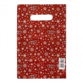 Красный подарочный новогодний пакет с вырубной ручкой (20х30 см) - Сима-Ленд - купить с доставкой в Коврове