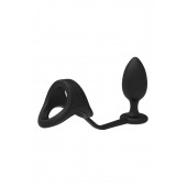 Черное эрекционное кольцо с анальной пробкой Cockstrap With Anal Plug - Dream Toys - в Коврове купить с доставкой
