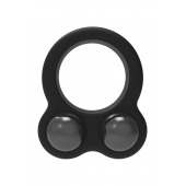Черное эрекционное кольцо с утяжелителями Cockring Dual Weight - Dream Toys - в Коврове купить с доставкой