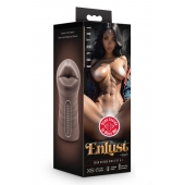 Коричневый мастурбатор-ротик Krystal Vibrating Masturbator - Blush Novelties - в Коврове купить с доставкой
