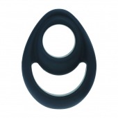 Черное эрекционное кольцо Double Ergo Silicone Cockring - Shots Media BV - в Коврове купить с доставкой