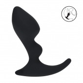 Черная анальная пробка для массажа простаты Double Ripple Silicone Prostate Massager - Shots Media BV - в Коврове купить с доставкой