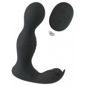 Черная анальная пробка с вибрацией, вращением и пультом ДУ RC Butt Plug with 2 Functions - Orion - в Коврове купить с доставкой