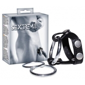 Подхват для мошонки с 3 съемными эрекционными кольцами Leder-Riemen - Orion - в Коврове купить с доставкой