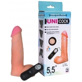 Фаллическая насадка Харнесс UNICOCK 5,5  с вибрацией - 17 см. - LOVETOY (А-Полимер) - купить с доставкой в Коврове