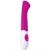 Ярко-розовый вибратор Ida со скошенной головкой для G-стимуляции - 19 см. - A-toys
