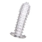 Гелевая прозрачная насадка c шипами - 12 см. - Toyfa Basic - в Коврове купить с доставкой