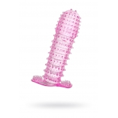 Гелевая розовая насадка с шипами - 12 см. - Toyfa Basic - в Коврове купить с доставкой