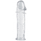 Гладкая прозрачная насадка с усиками под головкой - 12,5 см. - Toyfa Basic - в Коврове купить с доставкой