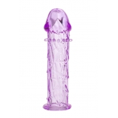 Гладкая фиолетовая насадка с усиками под головкой - 12,5 см. - Toyfa Basic - в Коврове купить с доставкой