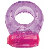 Фиолетовое эрекционное кольцо с виброэлементом в верхней части - Toyfa Basic - в Коврове купить с доставкой