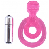 Розовая вибронасадка со стимулятор клитора   Язычок - Toyfa Basic - в Коврове купить с доставкой