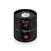 Массажная свеча с ароматом клубники Bougie de Massage Gourmande Fraise - 80 мл. - Plaisir Secret - купить с доставкой в Коврове