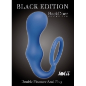 Синее эрекционное кольцо с анальной пробкой Double Pleasure Anal Plug - Lola Games - в Коврове купить с доставкой