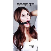Чёрный кожаный чокер-кляп Tyra Black - Rebelts - купить с доставкой в Коврове
