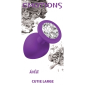 Большая фиолетовая анальная пробка Emotions Cutie Large с прозрачным кристаллом - 10 см. - Lola Games - купить с доставкой в Коврове