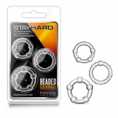 Набор из 3 прозрачных эрекционных колец Stay Hard Beaded Cockrings - Blush Novelties - в Коврове купить с доставкой