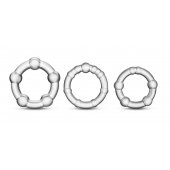 Набор из 3 прозрачных эрекционных колец Stay Hard Beaded Cockrings - Blush Novelties - в Коврове купить с доставкой
