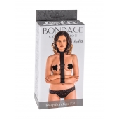 Ошейник с длинной лентой и наручниками Strap Bondage Kit Plus Size - Lola Games - купить с доставкой в Коврове