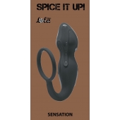 Серое эрекционное кольцо Sensation с анальным стимулятором - Lola Games - в Коврове купить с доставкой