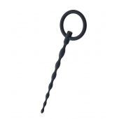 Чёрный уретральный плаг с кольцом - ToyFa - купить с доставкой в Коврове