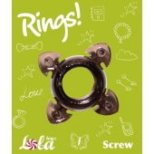 Чёрное эрекционное кольцо Rings Screw - Lola Games - в Коврове купить с доставкой