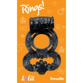 Чёрное эрекционное кольцо Rings Treadle с подхватом - Lola Games - в Коврове купить с доставкой