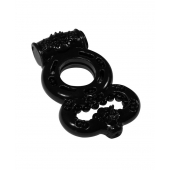 Чёрное эрекционное кольцо Rings Treadle с подхватом - Lola Games - в Коврове купить с доставкой