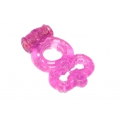 Розовое эрекционное кольцо Rings Treadle с подхватом - Lola Games - в Коврове купить с доставкой