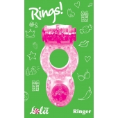 Розовое эрекционное кольцо с вибрацией Rings Ringer - Lola Games - в Коврове купить с доставкой