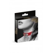 Красный узенький чокер с кольцом - Bijoux Pour Toi - купить с доставкой в Коврове
