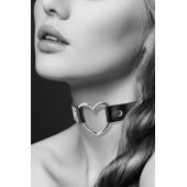 Чёрный чокер с кольцом в форме сердца - Bijoux Pour Toi - купить с доставкой в Коврове