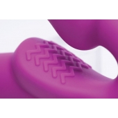 Ярко-розовый безремневой вибрострапон Evoke Vibrating Strapless Silicone Strap-on Dildo - XR Brands - купить с доставкой в Коврове