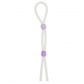 Прозрачное эрекционное кольцо-лассо SILICONE LASSO COCK RING DUAL BEADS - NMC - в Коврове купить с доставкой