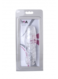 Прозрачная, закрытая насадка с шипами и точками - 13,5 см. - Toyfa Basic - в Коврове купить с доставкой