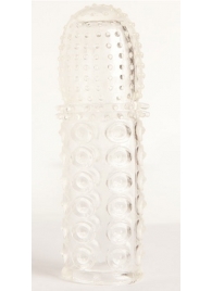 Прозрачная закрытая гелевая насадка - 13,5 см. - Toyfa Basic - в Коврове купить с доставкой