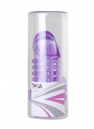 Закрытая фиолетовая насадка с 2 отростками - 13 см. - Toyfa Basic - в Коврове купить с доставкой