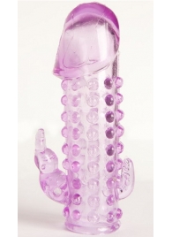 Закрытая фиолетовая насадка с 2 отростками - 13 см. - Toyfa Basic - в Коврове купить с доставкой