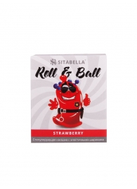 Стимулирующий презерватив-насадка Roll   Ball Strawberry - Sitabella - купить с доставкой в Коврове