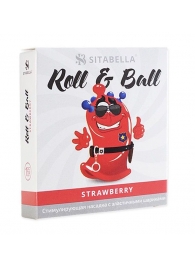 Стимулирующий презерватив-насадка Roll   Ball Strawberry - Sitabella - купить с доставкой в Коврове