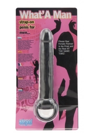 Чёрная насадка на пенис для анальной стимуляции WHATA MAN - 16 см. - Seven Creations - в Коврове купить с доставкой